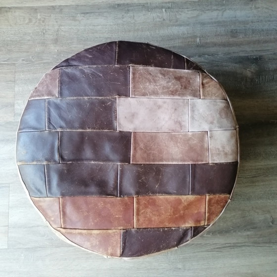 Image 1 of Patchwork Vintage Poef jaren 70ties