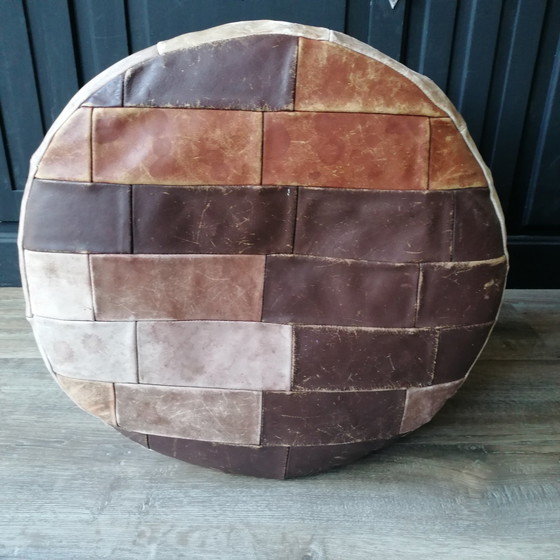 Image 1 of Patchwork Vintage Poef jaren 70ties