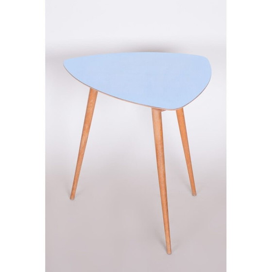Image 1 of Vintage bijzettafeltje van beukenhout en formica, Tsjecho-Slowakije 1950