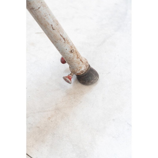 Vintage trainingspaard van bruin leer en metaal, 1950