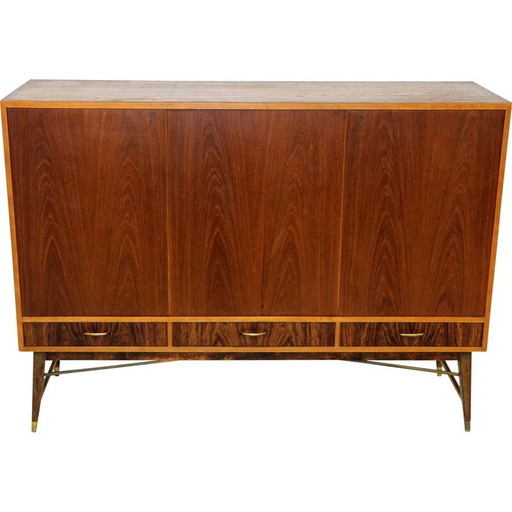 Vintage dressoir van teak en beuken, Zweden 1950