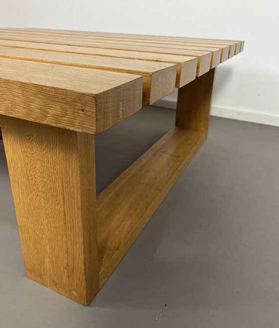 Image 1 of Vintage Scandinavische Latten Salontafel Seventies Massief Hout