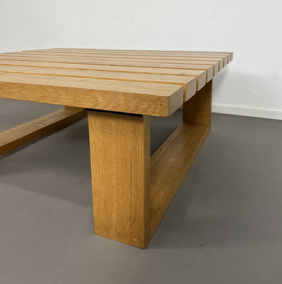 Image 1 of Vintage Scandinavische Latten Salontafel Seventies Massief Hout