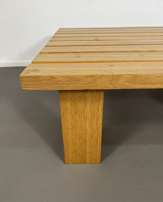 Image 1 of Vintage Scandinavische Latten Salontafel Seventies Massief Hout