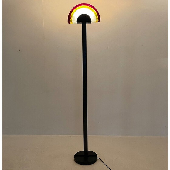 Image 1 of Vintage italiaanse vloerlamp in Murano glas en metaal van Av Mazzega, Italië 1980