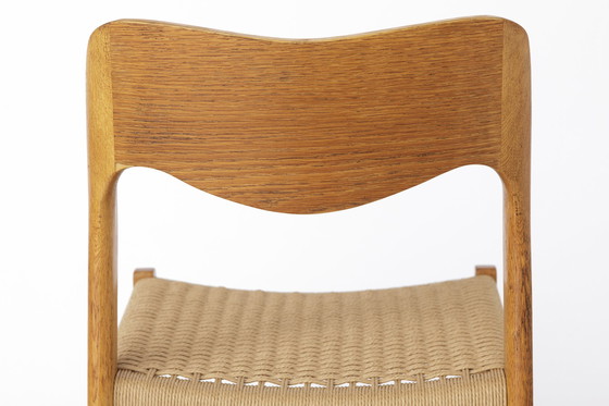 Image 1 of Paar Niels Moller stoelen, model 71 Eik, 1950 Vintage Deens