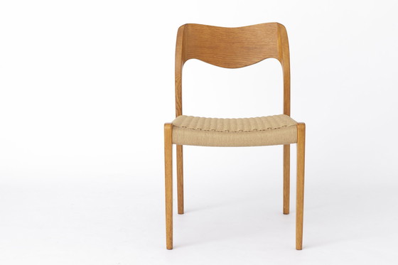 Image 1 of Paar Niels Moller stoelen, model 71 Eik, 1950 Vintage Deens