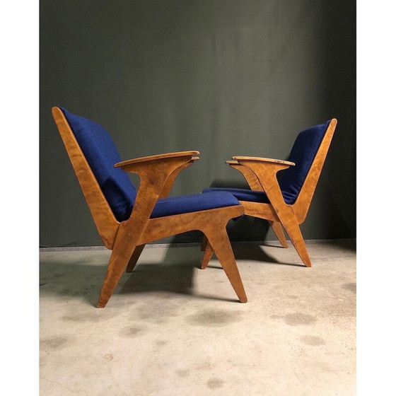 Image 1 of Paar vintage 'Sliedrecht' fauteuils in multiplex en laminaat van Wim Van Gelderen voor Spectrum, 1950