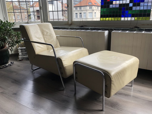 Ecru Relaxzetel met Ottoman