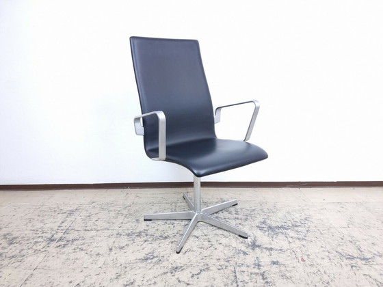 Image 1 of Fritz Hansen Oxford Stoel Designer Fauteuil Echt Leren Stoel Arne Jacobsen