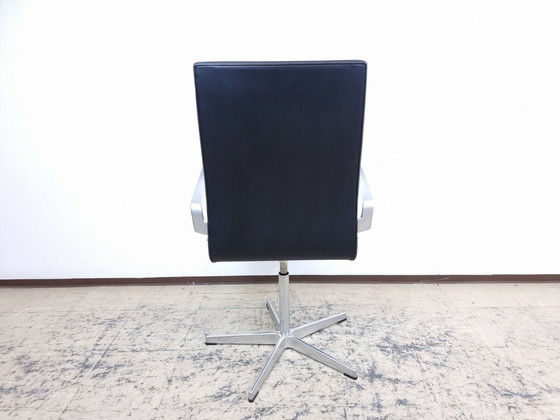 Image 1 of Fritz Hansen Oxford Stoel Designer Fauteuil Echt Leren Stoel Arne Jacobsen