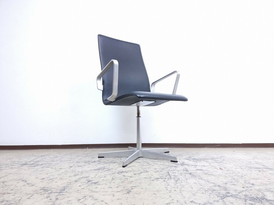 Image 1 of Fritz Hansen Oxford Stoel Designer Fauteuil Echt Leren Stoel Arne Jacobsen