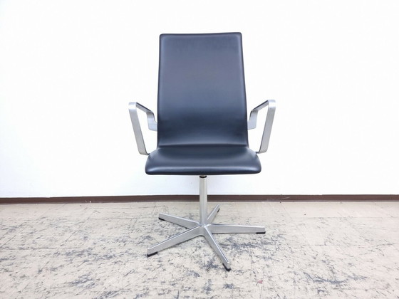 Image 1 of Fritz Hansen Oxford Stoel Designer Fauteuil Echt Leren Stoel Arne Jacobsen