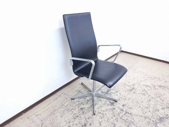 Image 1 of Fritz Hansen Oxford Stoel Designer Fauteuil Echt Leren Stoel Arne Jacobsen