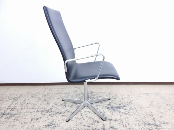 Image 1 of Fritz Hansen Oxford Stoel Designer Fauteuil Echt Leren Stoel Arne Jacobsen