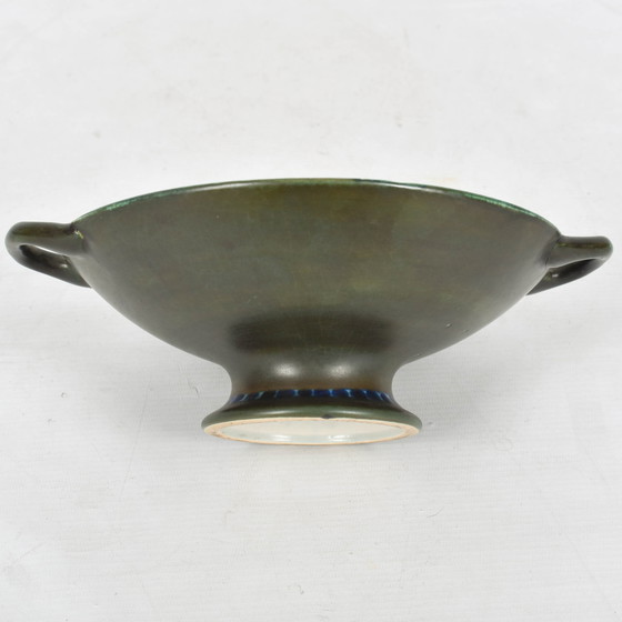 Image 1 of Corona Gouds Plateel - Art Deco Schaal met Handvatten