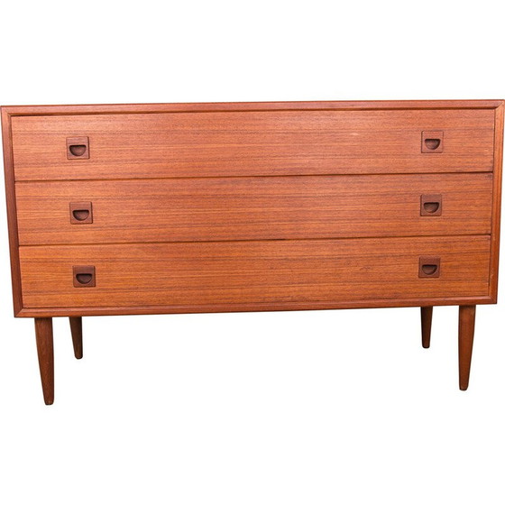 Image 1 of Vintage teakhouten ladekast met 3 laden voor Samcom, Denemarken 1960