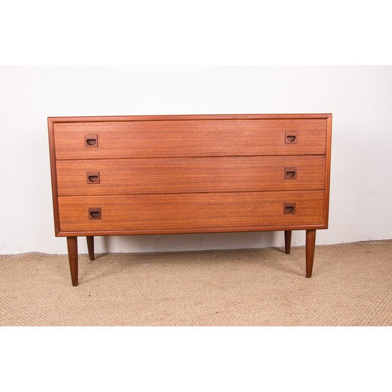 Image 1 of Vintage teakhouten ladekast met 3 laden voor Samcom, Denemarken 1960