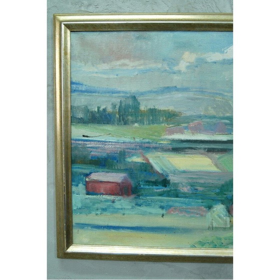 Image 1 of Vintage impressionistisch landschap in olieverf op doek door Carl-Erik Billström Zweden 1970