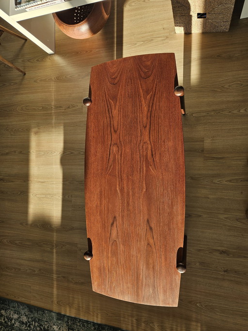 Vintage teak salontafel met omkeerbaar blad 