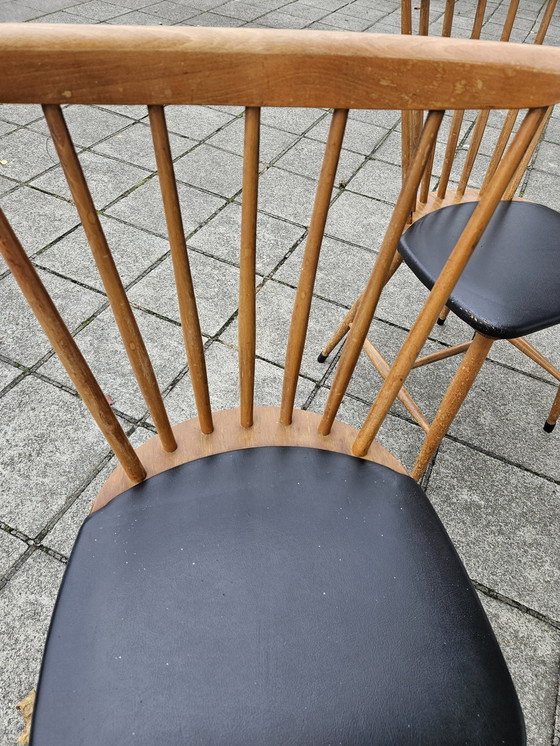 Image 1 of 2x Teakhouten Scandinavische Eetkamerstoelen - Jaren '60