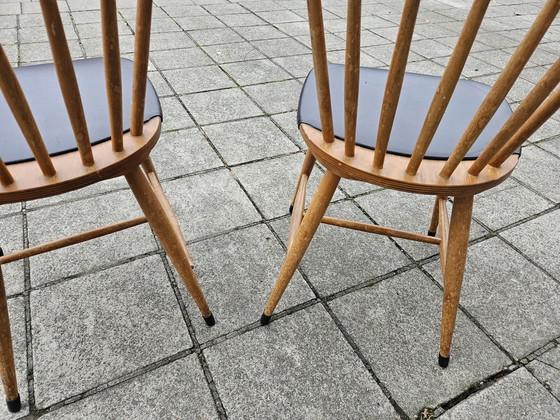 Image 1 of 2x Teakhouten Scandinavische Eetkamerstoelen - Jaren '60