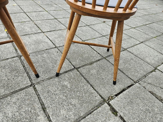 Image 1 of 2x Teakhouten Scandinavische Eetkamerstoelen - Jaren '60