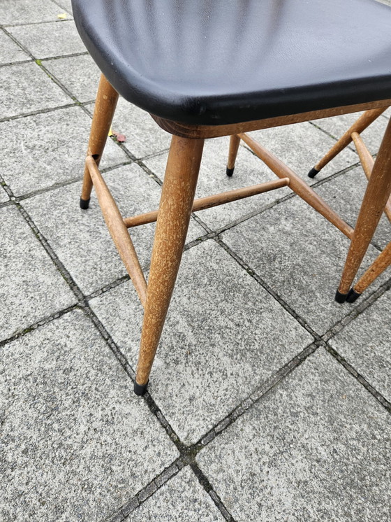 Image 1 of 2x Teakhouten Scandinavische Eetkamerstoelen - Jaren '60