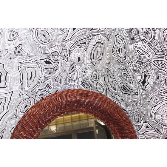 Image 1 of Vintage rieten spiegel, 1950