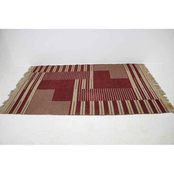Image 1 of Vintage geometrisch abstract tapijt van Antonín Kybal, Tsjecho-Slowakije 1948