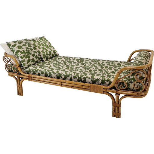 Vintage bamboe daybed, Italië 1960