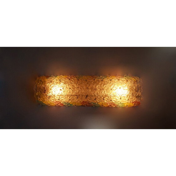 Image 1 of Vintage lamp in wit gelakt metaal Barchetta Murano Roses, Italië 1950