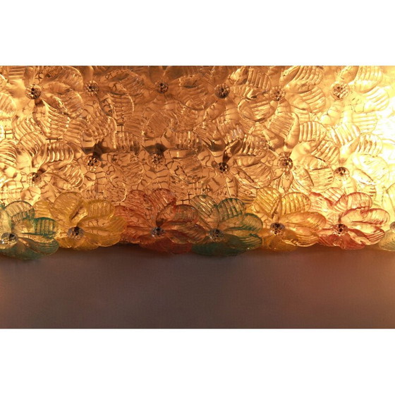 Image 1 of Vintage lamp in wit gelakt metaal Barchetta Murano Roses, Italië 1950