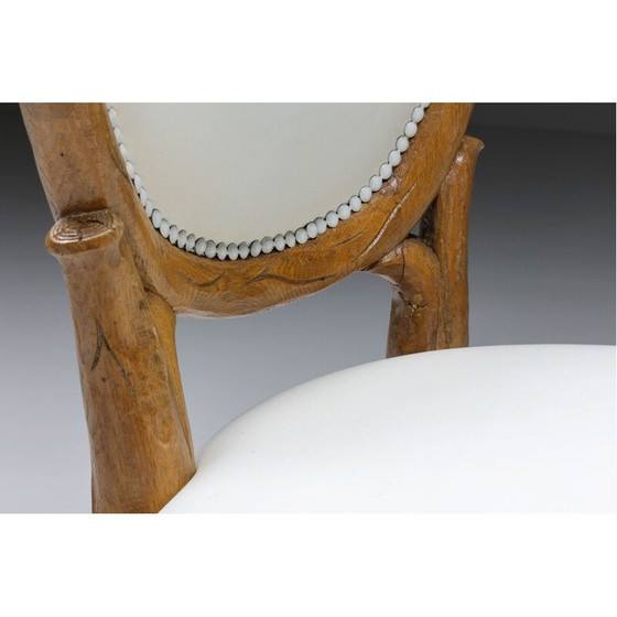 Image 1 of Vintage handgesneden houten stoel, 1960