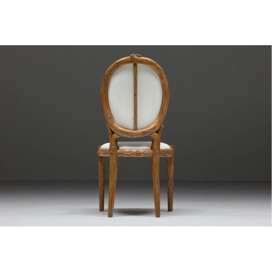 Image 1 of Vintage handgesneden houten stoel, 1960