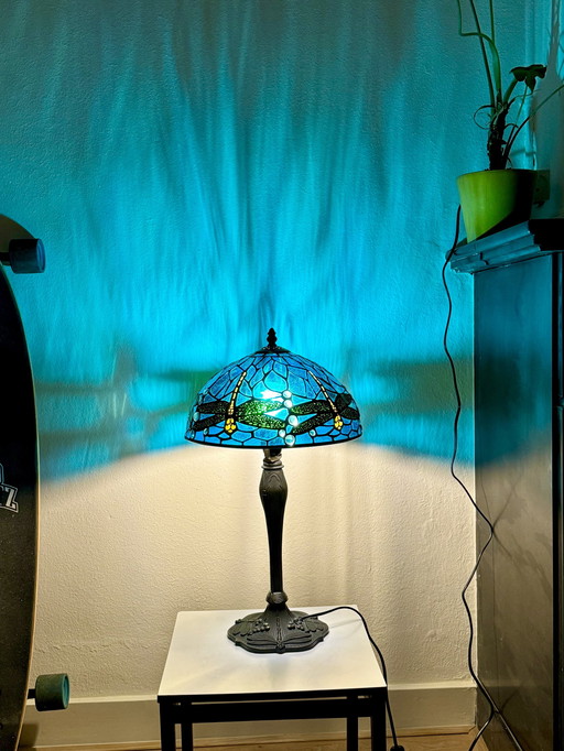 Blauwe Tiffany Lamp Dragonfly