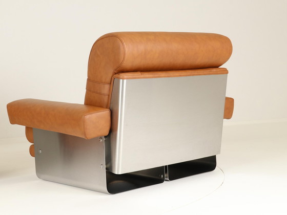 Image 1 of Loungestoelen door Xavier Féal voor Inox Industrie Frankrijk, 1970S