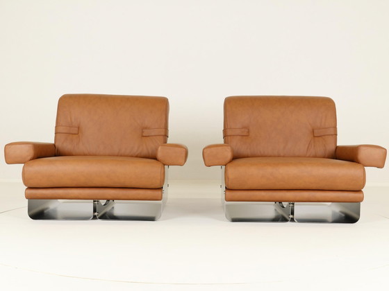 Image 1 of Loungestoelen door Xavier Féal voor Inox Industrie Frankrijk, 1970S