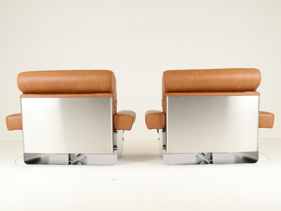 Image 1 of Loungestoelen door Xavier Féal voor Inox Industrie Frankrijk, 1970S