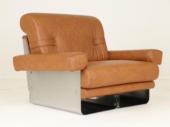 Image 1 of Loungestoelen door Xavier Féal voor Inox Industrie Frankrijk, 1970S