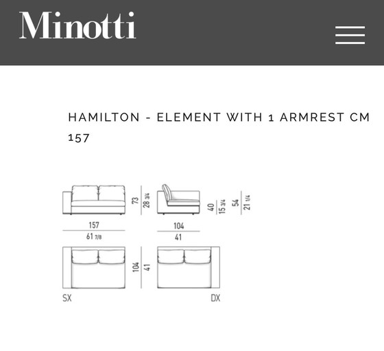 Image 1 of Minotti Hamilton Modulaire Hoekbank In Stof Peper & Zout 