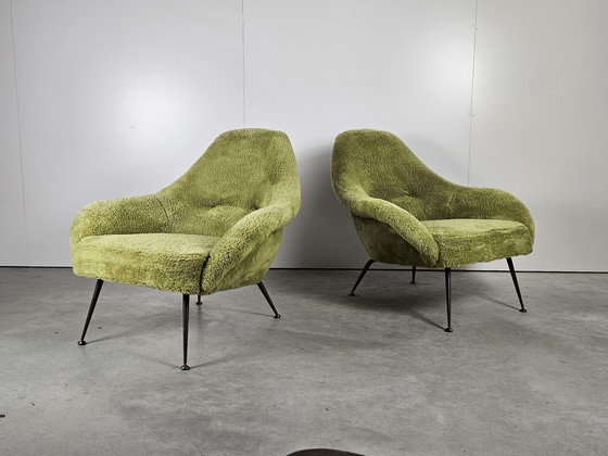 Image 1 of Vintage Set Franse Fauteuil Lime Groen