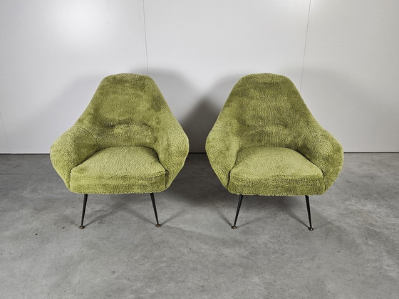 Image 1 of Vintage Set Franse Fauteuil Lime Groen