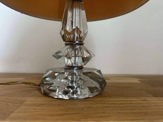 Image 1 of Vintage kristal en chromen lamp, Frankrijk 1940