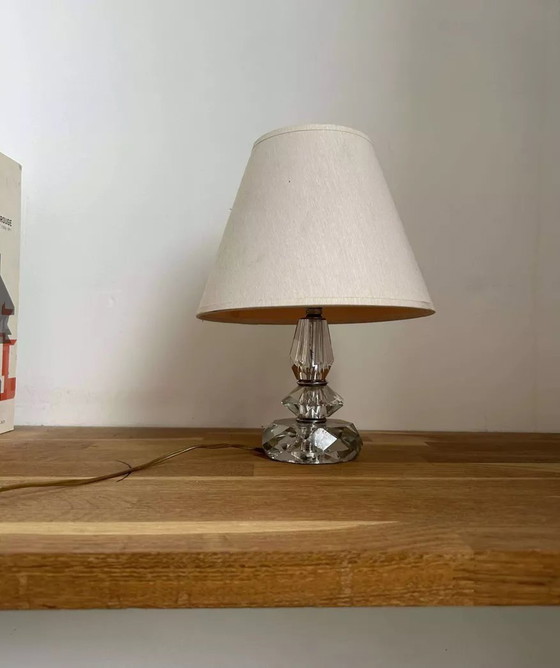 Image 1 of Vintage kristal en chromen lamp, Frankrijk 1940