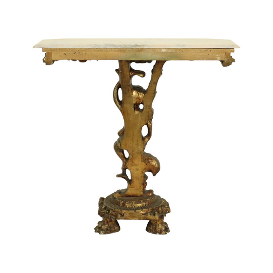 Image 1 of Vergulde Console Met Cherubijn