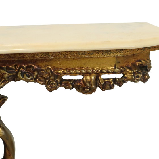 Image 1 of Vergulde Console Met Cherubijn