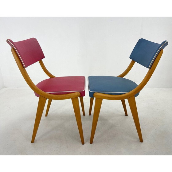 Image 1 of Paar kleurrijke vintage stoelen, Duitsland 1960