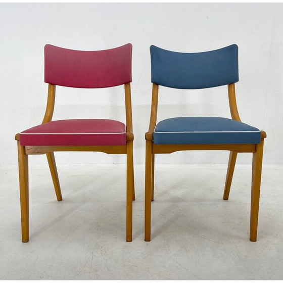 Image 1 of Paar kleurrijke vintage stoelen, Duitsland 1960