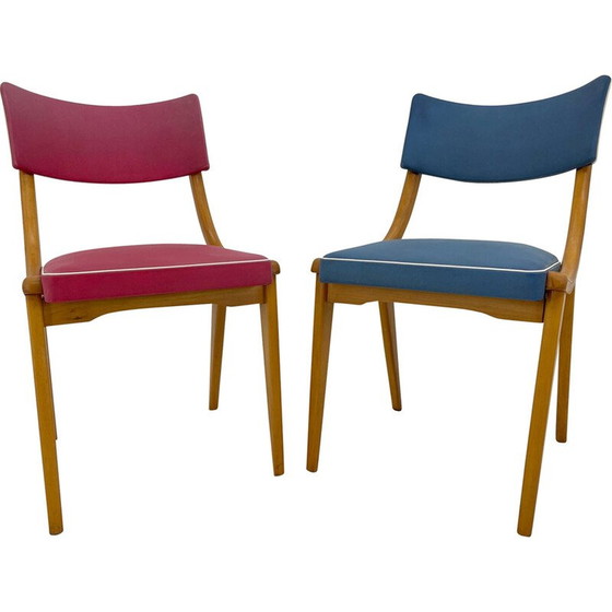 Image 1 of Paar kleurrijke vintage stoelen, Duitsland 1960